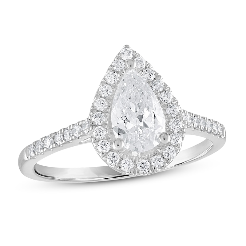 Diamond Engagement Ring 1-1/5 ct tw Pear-shaped 18K White Gold