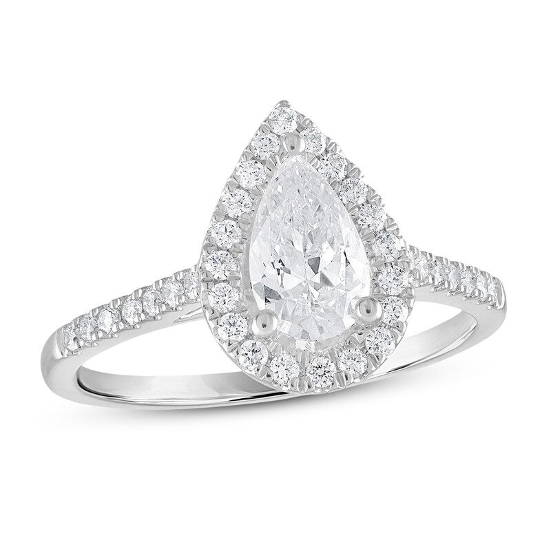 Main Image 1 of Diamond Engagement Ring 1-1/5 ct tw Pear-shaped 18K White Gold