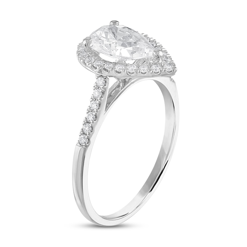 Main Image 2 of Diamond Engagement Ring 1-1/5 ct tw Pear-shaped 18K White Gold