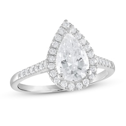 Diamond Engagement Ring 1-1/2 ct tw Pear-shaped 18K White Gold