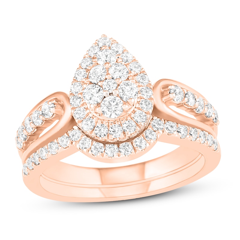 Main Image 1 of Diamond Bridal Set 7/8 ct tw Round 14K Rose Gold