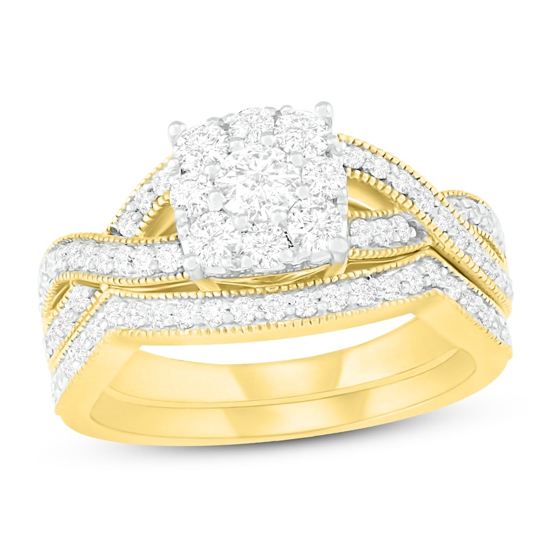 Main Image 1 of Diamond Bridal Set 7/8 ct tw Round 14K Yellow Gold