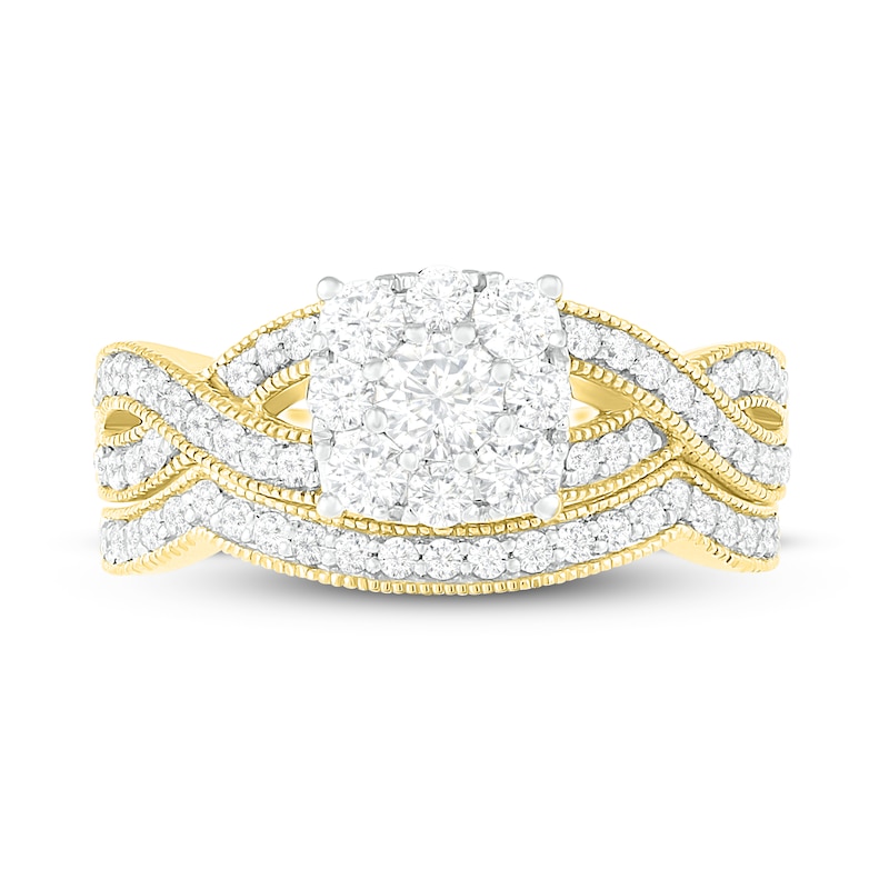 Main Image 2 of Diamond Bridal Set 7/8 ct tw Round 14K Yellow Gold