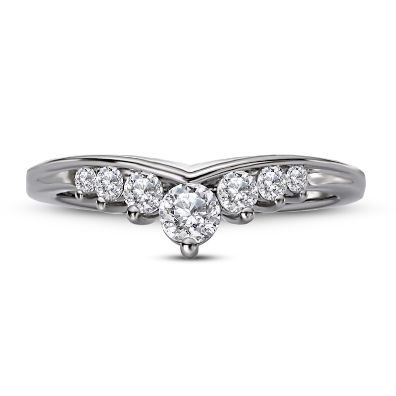 Main Image 4 of Diamond Anniversary Ring 3/8 ct tw Round 14K White Gold