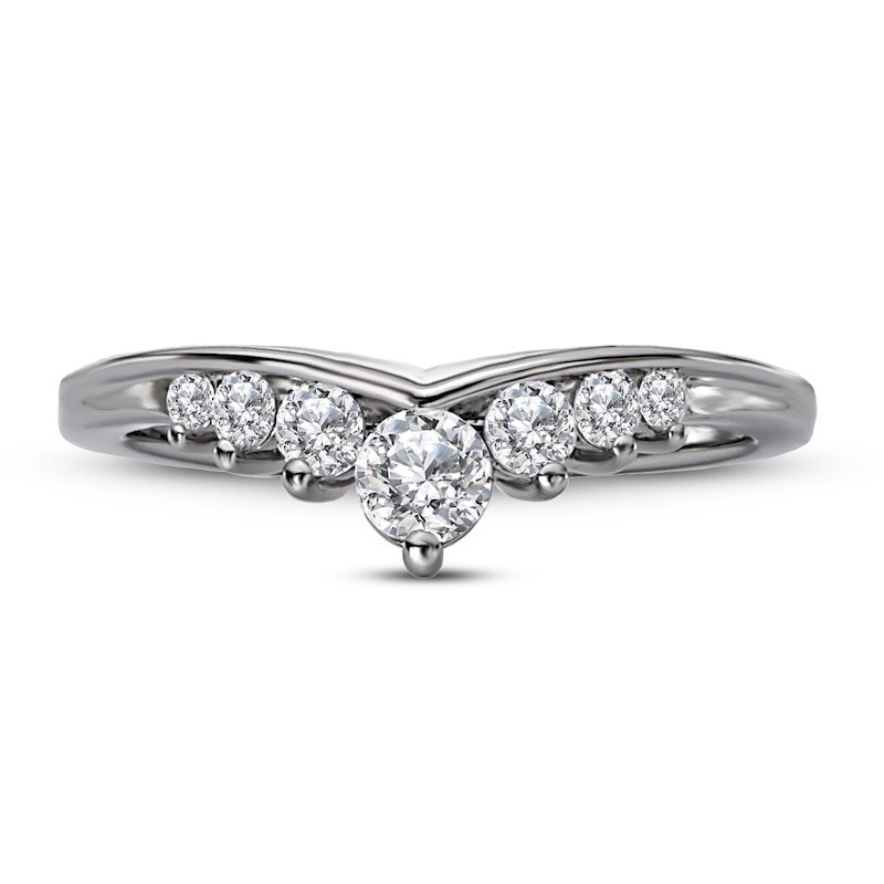 Diamond Anniversary Ring 3/8 ct tw Round 14K White Gold