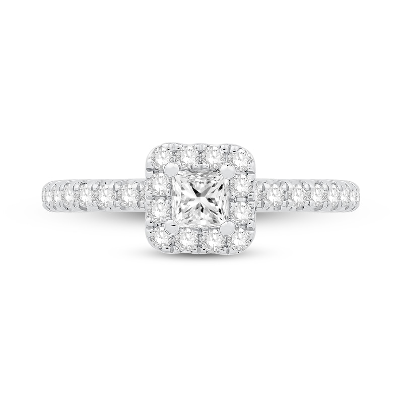 Main Image 2 of Diamond Engagement Ring 5/8 ct tw Princess/Round 14K White Gold