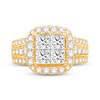 Thumbnail Image 3 of Diamond Engagement Ring 3 ct tw Princess/Round 14K Yellow Gold