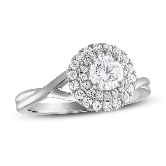 Diamond Engagement Ring 34 ct tw Round 14K White Gold