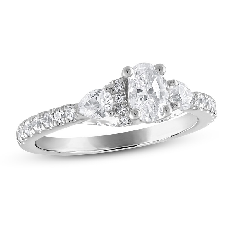 Main Image 1 of Diamond Engagement Ring 1 ct tw Pear-shaped/Oval 14K White Gold
