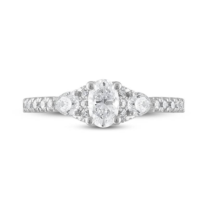 Main Image 3 of Diamond Engagement Ring 1 ct tw Pear-shaped/Oval 14K White Gold