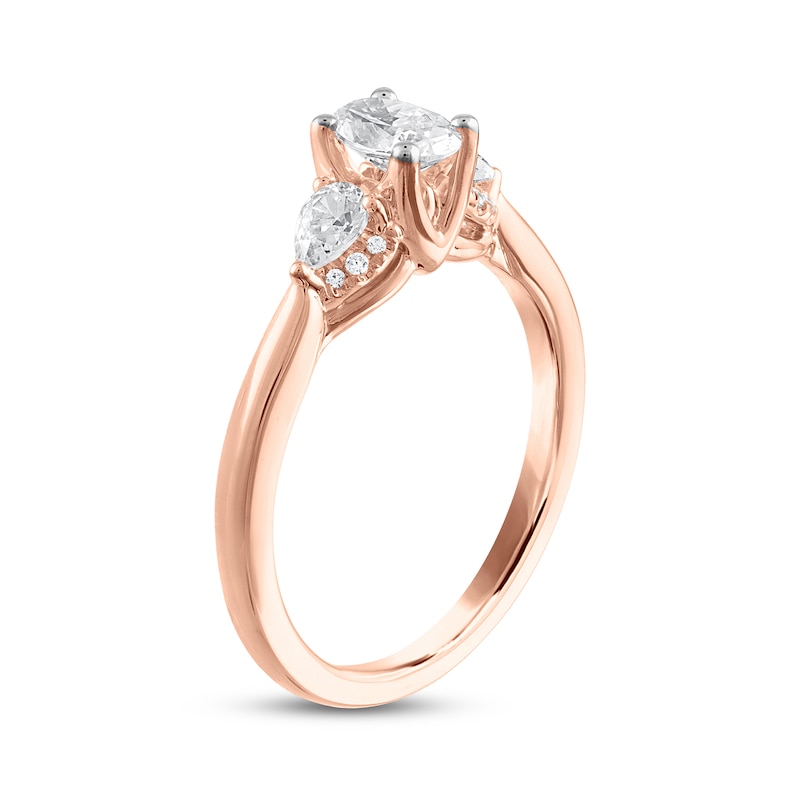 Main Image 2 of Diamond Engagement Ring 7/8 ct tw Pear-shaped/Oval 14K Rose Gold