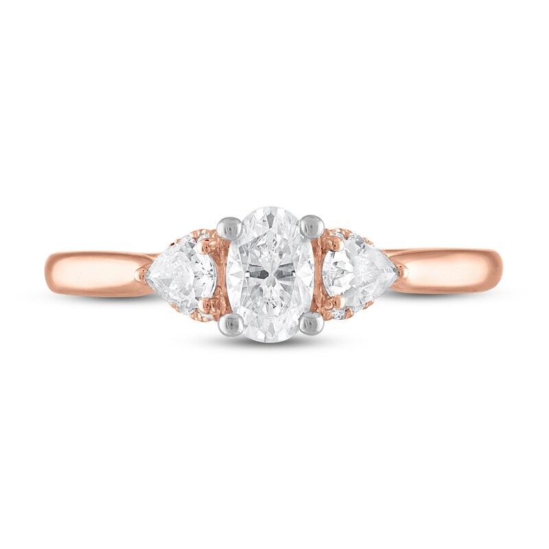 Main Image 3 of Diamond Engagement Ring 7/8 ct tw Pear-shaped/Oval 14K Rose Gold