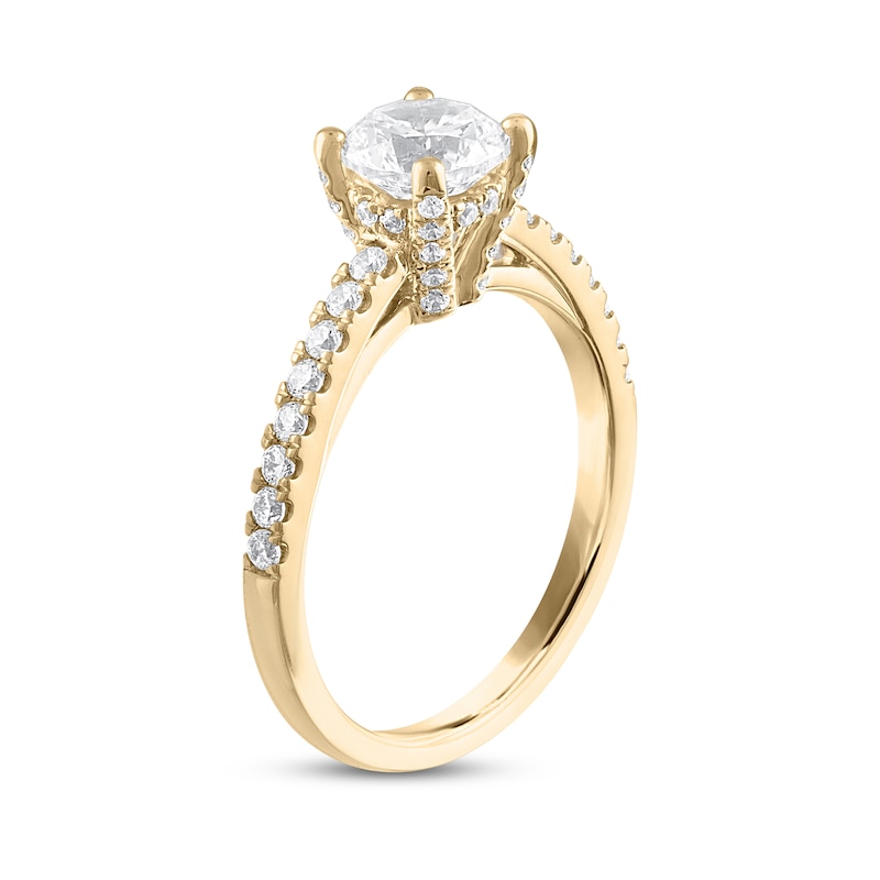 Main Image 2 of Diamond Engagement Ring 1-1/3 ct tw Round 14K Yellow Gold