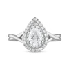 Thumbnail Image 3 of Diamond Engagement Ring 3/4 ct tw Pear-shaped/Round 14K White Gold