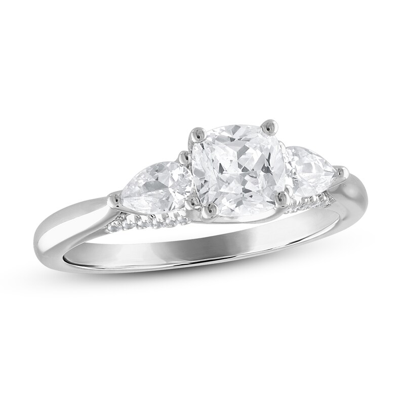 Main Image 1 of Diamond Engagement Ring 1-1/4 ct tw Cushion/Pear-shaped/Round 14K White Gold