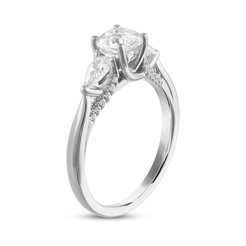 Main Image 2 of Diamond Engagement Ring 1-1/4 ct tw Cushion/Pear-shaped/Round 14K White Gold