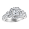 Diamond Engagement Ring 1-1/8 ct tw Round/Baguette 14K White Gold
