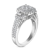 Diamond Engagement Ring 1-1/8 ct tw Round/Baguette 14K White Gold