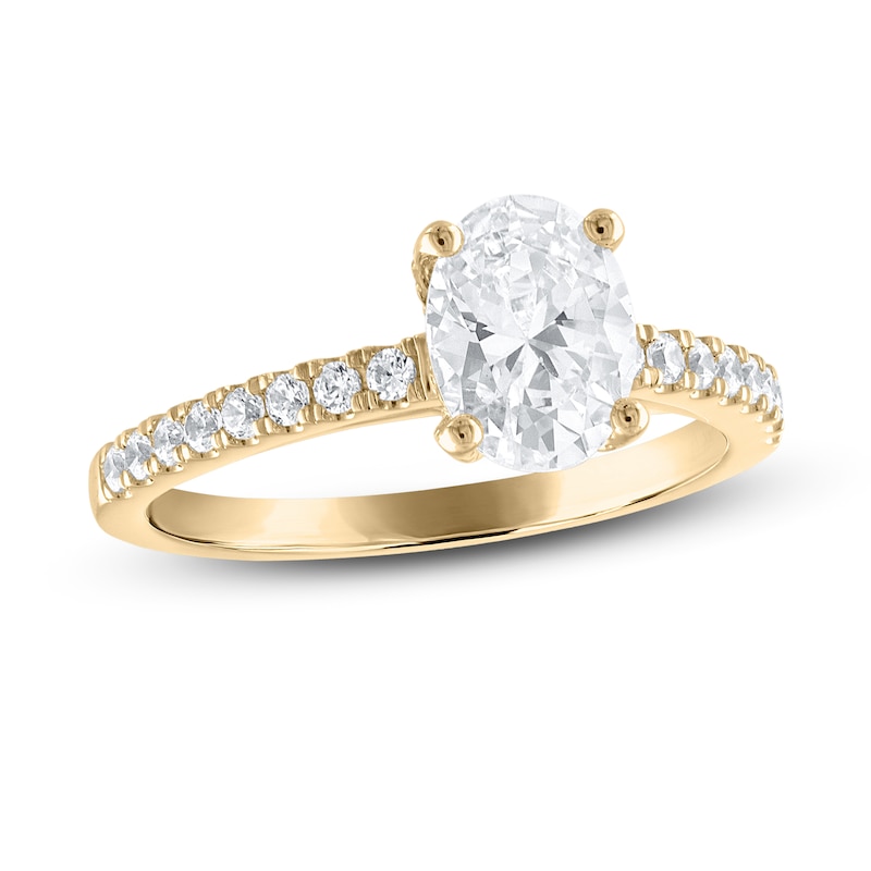 Main Image 1 of Diamond Engagement Ring 1-1/3 ct tw Oval/Round 14K Yellow Gold