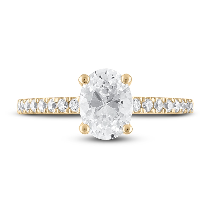 Main Image 3 of Diamond Engagement Ring 1-1/3 ct tw Oval/Round 14K Yellow Gold