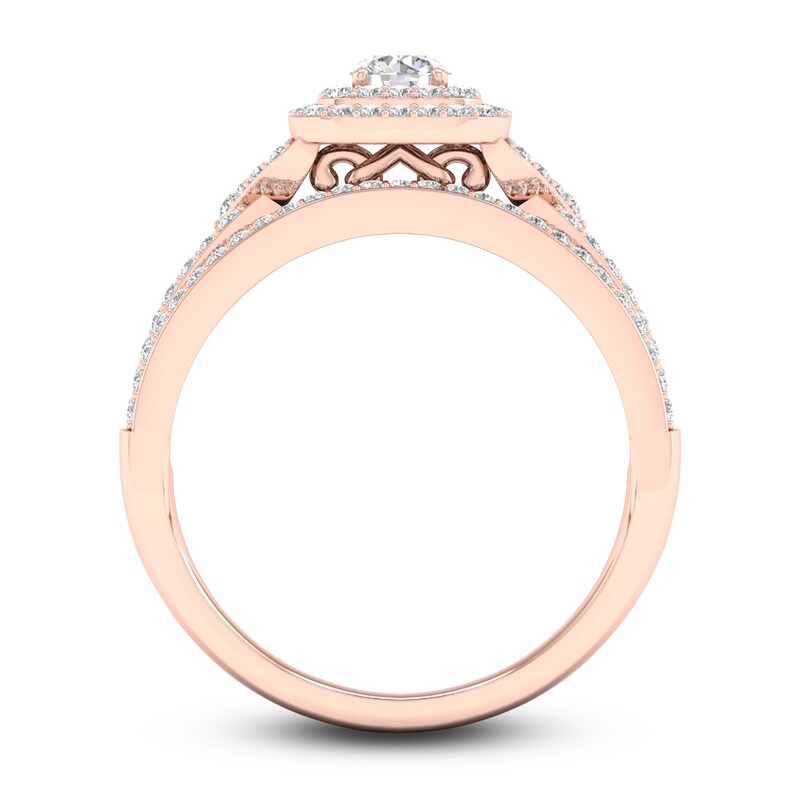 Main Image 3 of Diamond Bridal Set 5/8 ct tw Round 14K Rose Gold