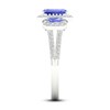 Thumbnail Image 4 of Natural Tanzanite 3-Stone Engagement Ring 1/3 ct tw Round/Emerald 14K White Gold