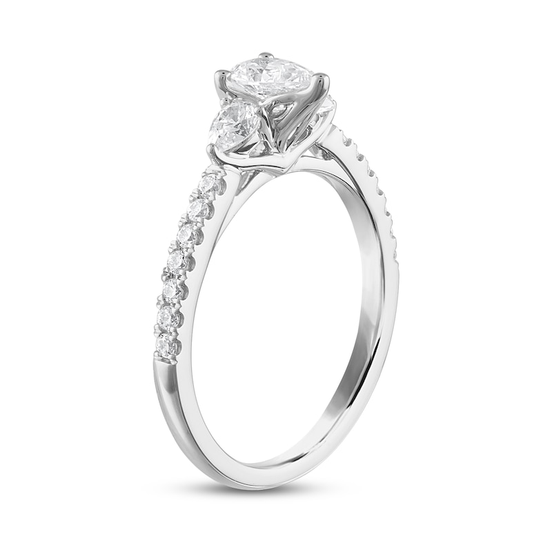 Main Image 2 of Diamond Engagement Ring 7/8 ct tw Pear-shaped/Round 14K White Gold
