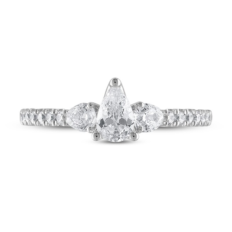 Main Image 3 of Diamond Engagement Ring 7/8 ct tw Pear-shaped/Round 14K White Gold