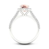 Thumbnail Image 3 of Natural Morganite Engagement Ring 1/2 ct tw Round/Cushion 14K White Gold