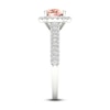 Thumbnail Image 4 of Natural Morganite Engagement Ring 1/2 ct tw Round/Cushion 14K White Gold