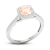 Thumbnail Image 2 of Natural Morganite Engagement Ring 1/4 ct tw Round/Cushion 14K White Gold