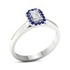 Thumbnail Image 2 of Diamond & Natural Blue Sapphire Engagement Ring 1/4 ct tw Emerald-cut 14K White Gold