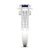 Thumbnail Image 4 of Diamond & Natural Blue Sapphire Engagement Ring 1/3 ct tw Round 14K White Gold