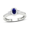 Thumbnail Image 1 of Diamond & Natural Blue Sapphire Engagement Ring 1/5 ct tw Round 14K White Gold