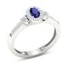 Thumbnail Image 2 of Diamond & Natural Blue Sapphire Engagement Ring 1/5 ct tw Round 14K White Gold