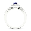 Thumbnail Image 2 of Diamond & Natural Blue Sapphire Engagement Ring 1/4 ct tw Cushion 14K White Gold