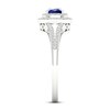 Thumbnail Image 4 of Diamond & Natural Blue Sapphire Engagement Ring 1/4 ct tw Cushion 14K White Gold
