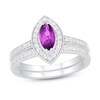 Thumbnail Image 0 of Natural Amethyst Bridal Set 1/3 ct tw Diamonds 14K White Gold