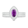Thumbnail Image 2 of Natural Amethyst Bridal Set 1/3 ct tw Diamonds 14K White Gold