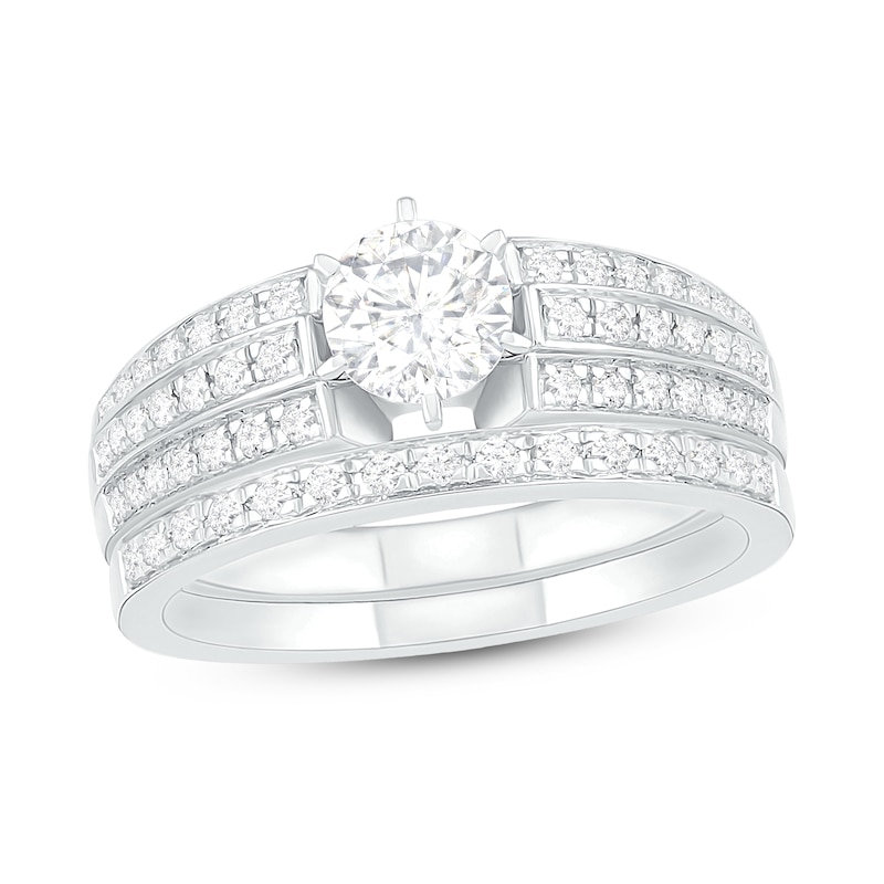 Main Image 1 of Diamond Bridal Set 7/8 ct tw Round 14K White Gold