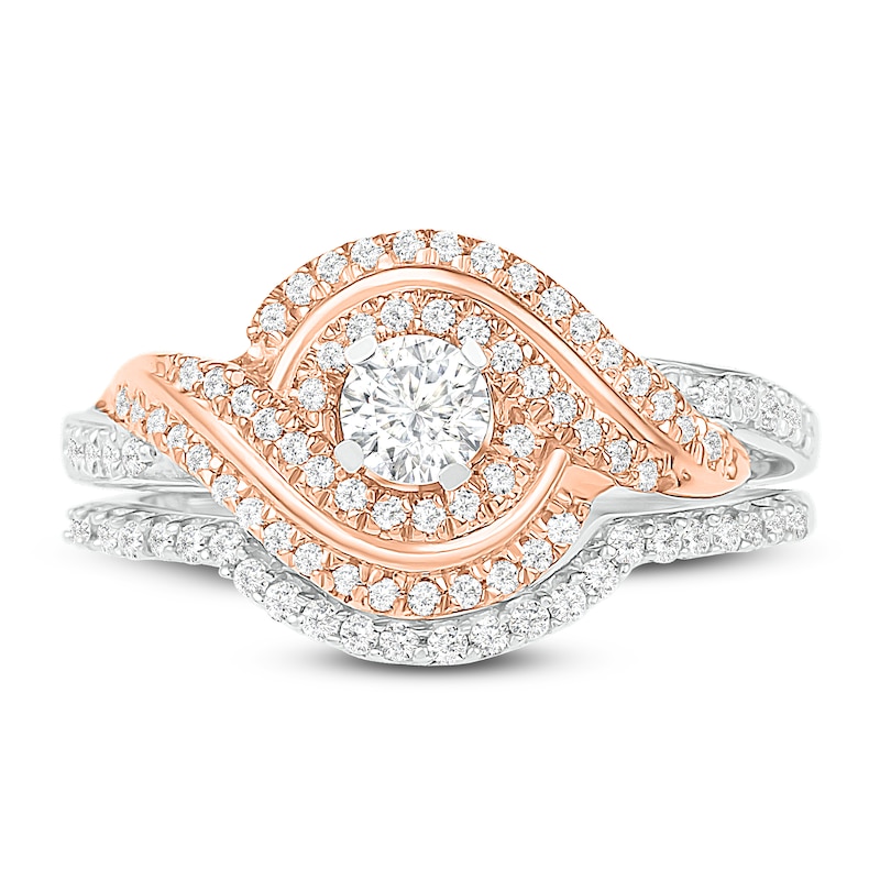 Main Image 2 of Diamond Bridal Set 1/2 ct tw Round 14K Two-Tone Gold