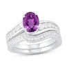 Thumbnail Image 0 of Natural Amethyst Bridal Set 3/8 ct tw Diamonds 14K White Gold