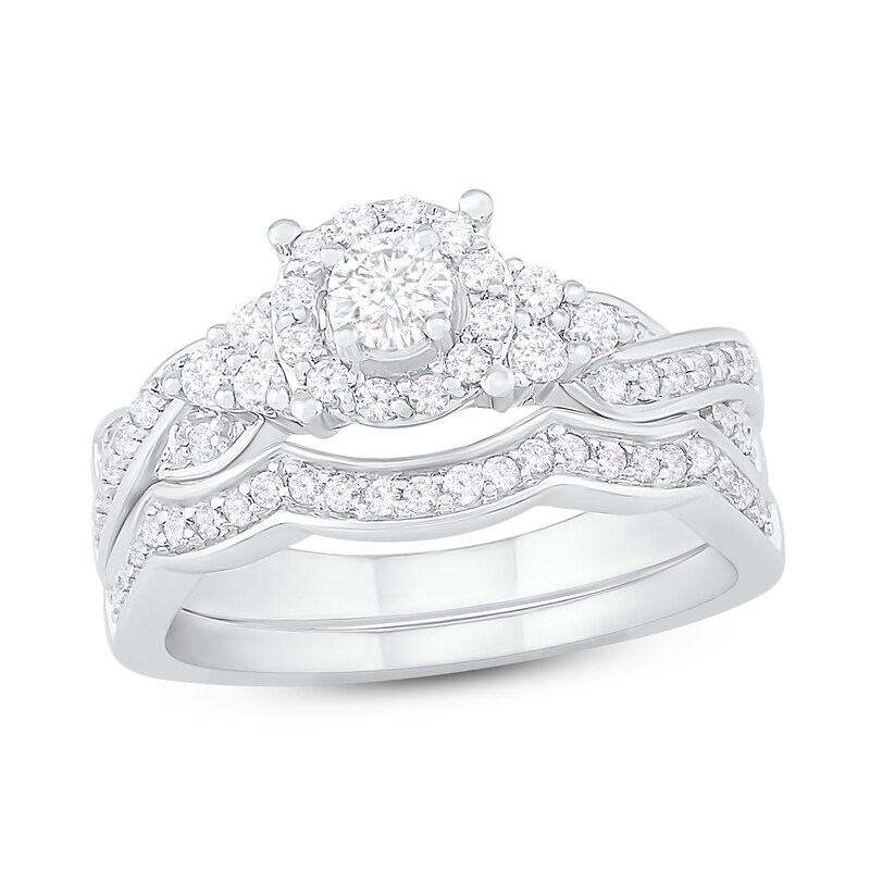 Main Image 1 of Diamond Bridal Set 1/2 ct tw Round 14K White Gold