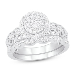 Diamond Bridal Set 3/8 ct tw Round 14K White Gold