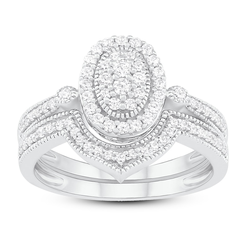 Main Image 1 of Diamond Bridal Set 1/2 ct tw Round 14K White Gold
