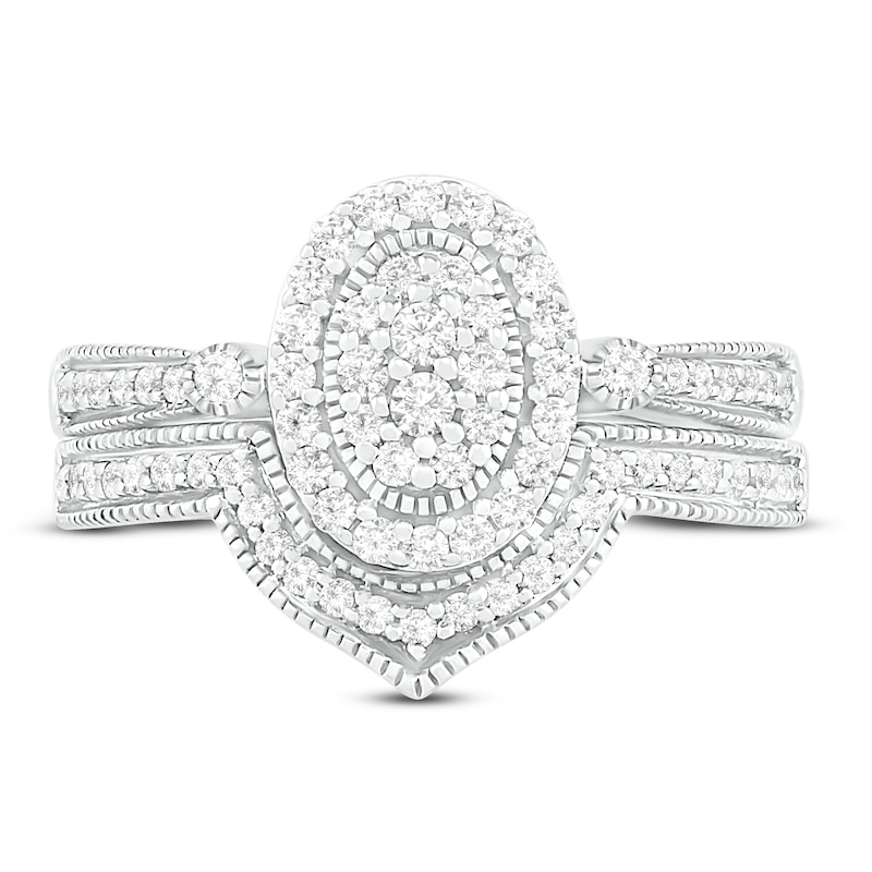 Main Image 2 of Diamond Bridal Set 1/2 ct tw Round 14K White Gold
