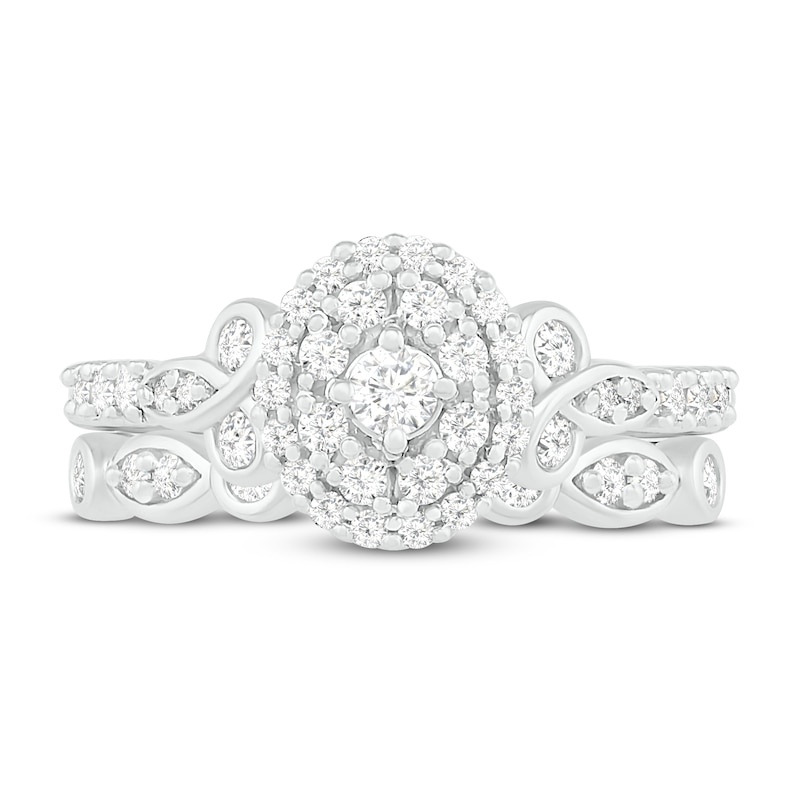 Main Image 2 of Diamond Bridal Set 1/2 ct tw Round 14K White Gold