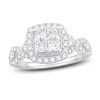 Thumbnail Image 1 of Diamond Engagement Ring 1-1/3 ct tw Round/Princess 14K White Gold