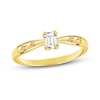 Thumbnail Image 1 of Diamond Engagement Ring 1/3 ct tw Round/Emerald 14K Yellow Gold