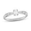 Thumbnail Image 1 of Diamond Engagement Ring 1/3 ct tw Round/Emerald 14K White Gold
